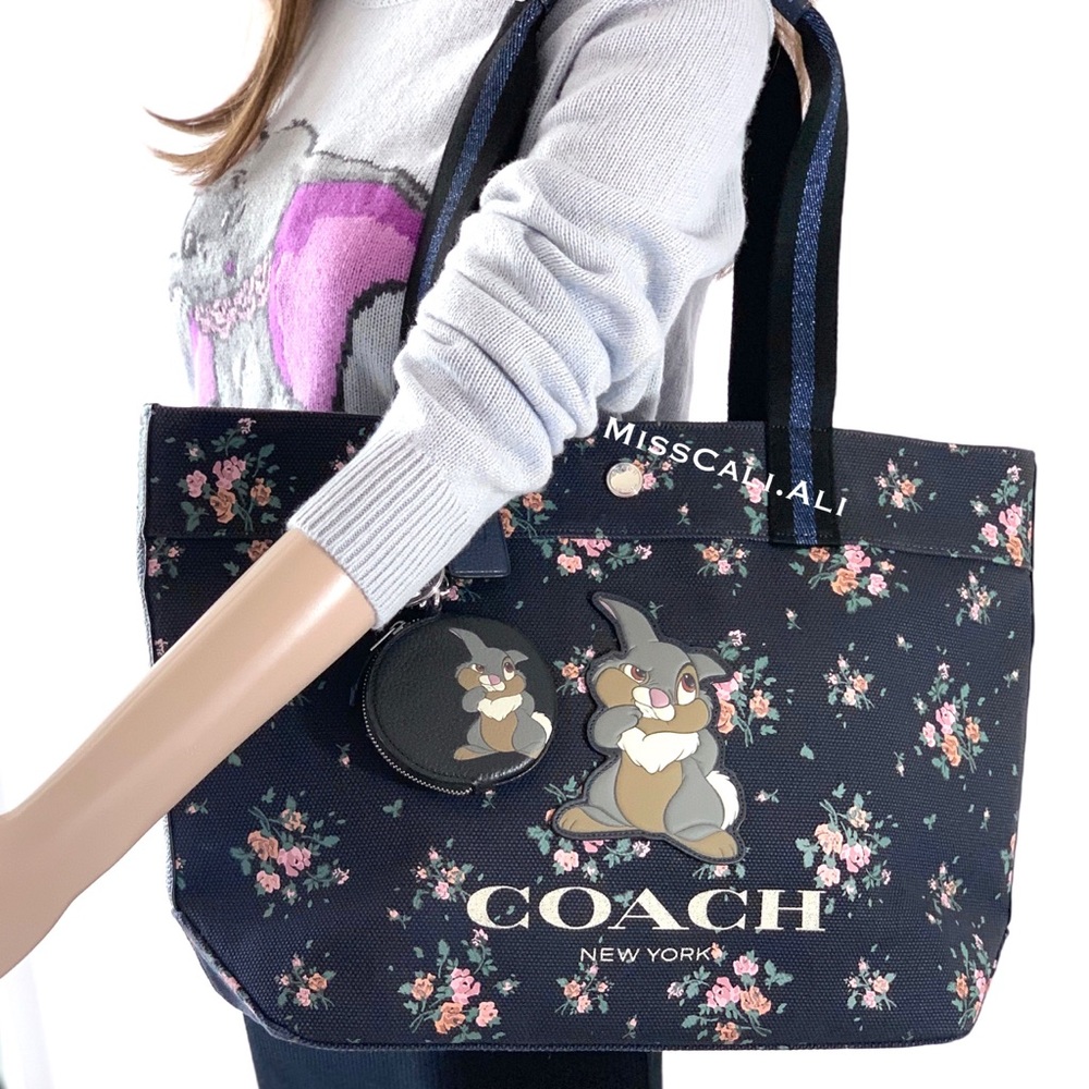 NWT COACH X Disney Limited Edition Thumper Tote Bag & Coin Bag Set - Picture 3 of 16
